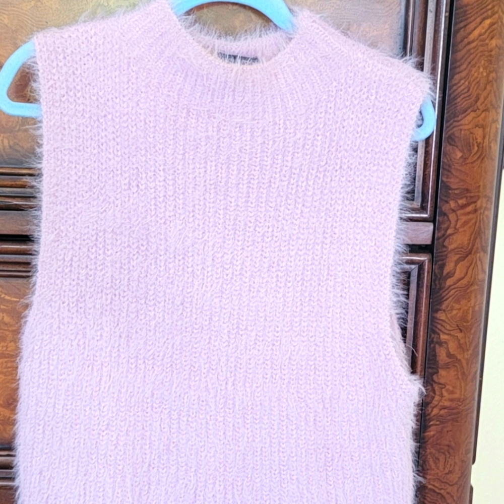 ZARA Powder Pink Angora Sweater Vest XS